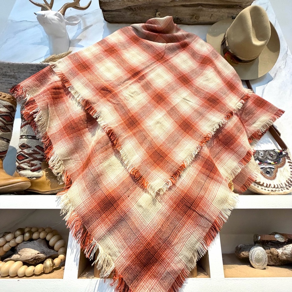 Farmhouses vibe boho plaid blanket scarf w cabin cottage vibe - Picture 14 of 16